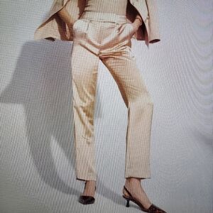 WHITE HOUSE BLACK MARKET Gold Satin Pant